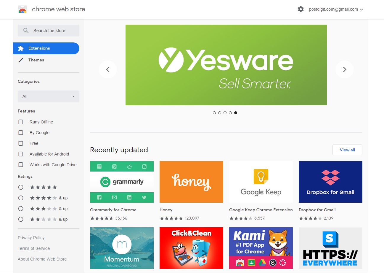 Chrome web store extensions