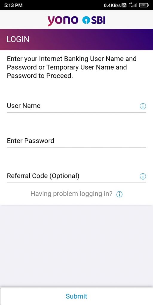 YONO LOGIN THROUGH NETBANKING