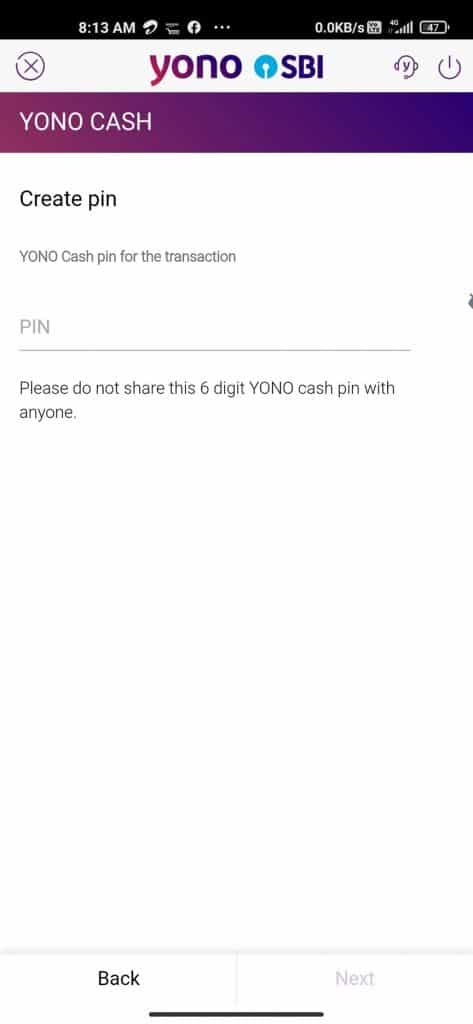 YONO PIN FOR CASH