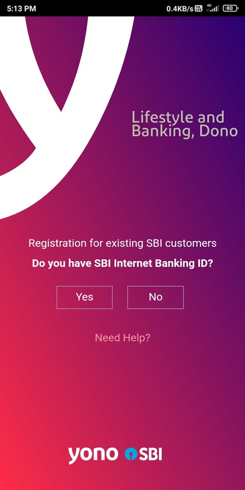 Yono Registration By Net Banking