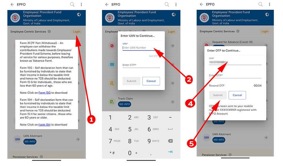 PF Login Process