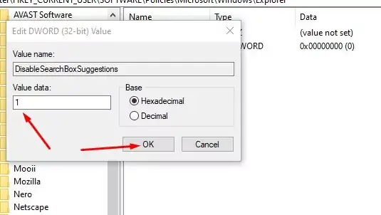 Registry Value Data Field