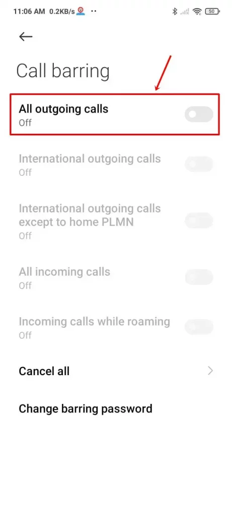 active Call Barring
