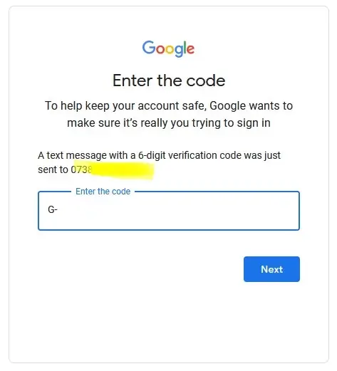 enter securty Code 