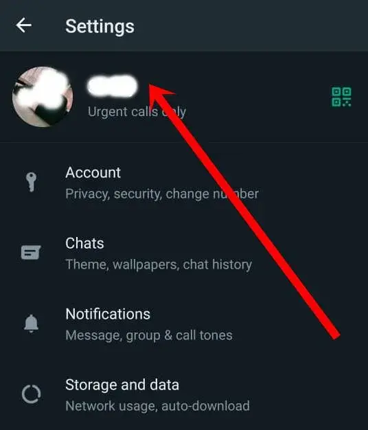 whatsapp profile option